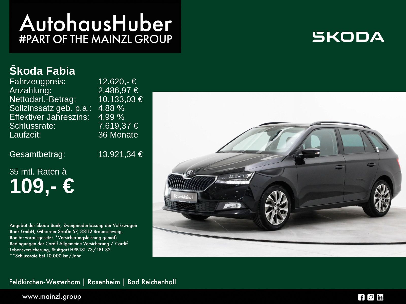 Skoda Fabia Combi 1.0 TSI Clever PDC CarPlay Alu SHZ