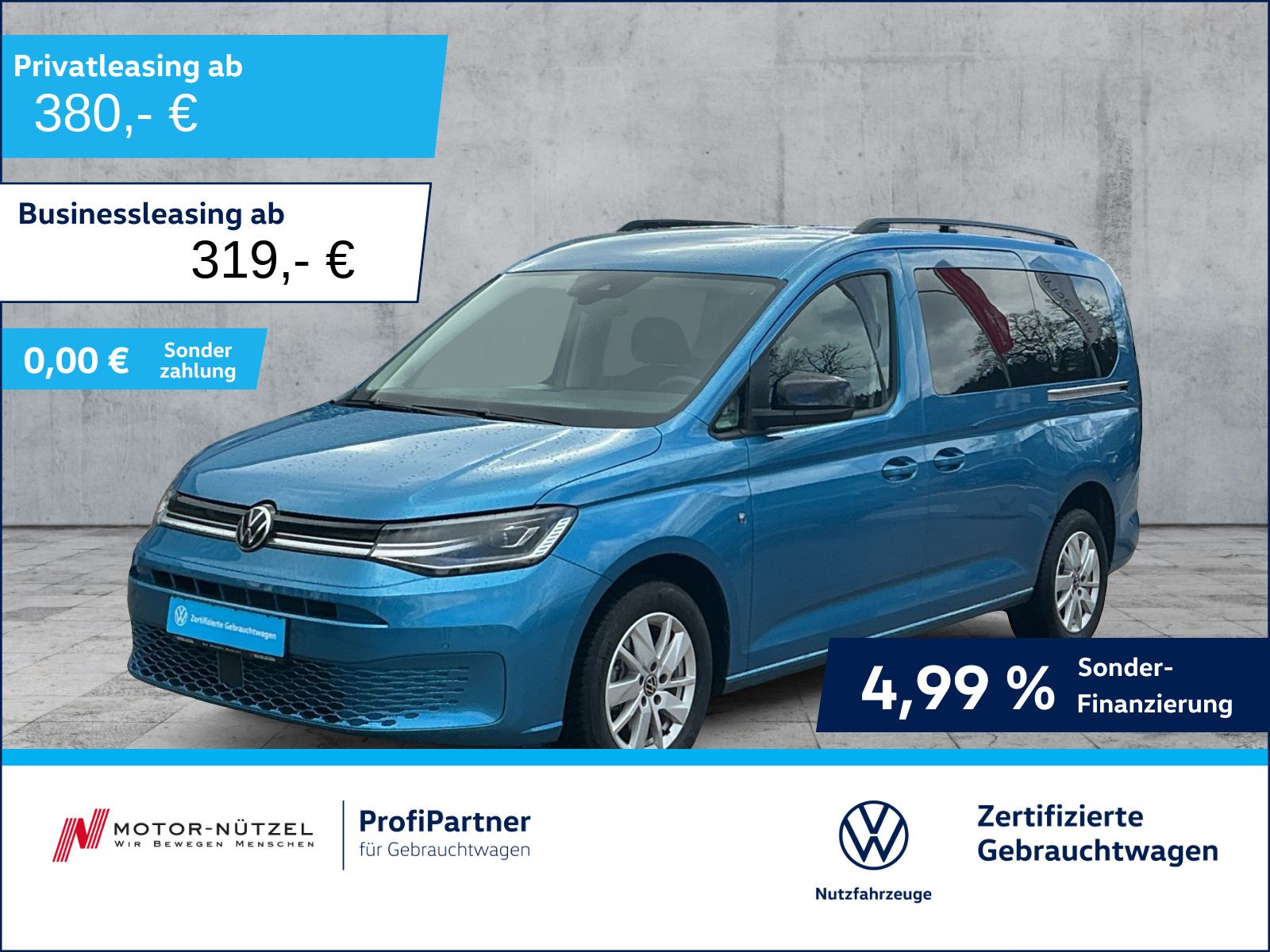 Volkswagen Caddy Maxi 2.0TDI LIFE 5JG+LED+NAV+SHZ+RFK+LM16"