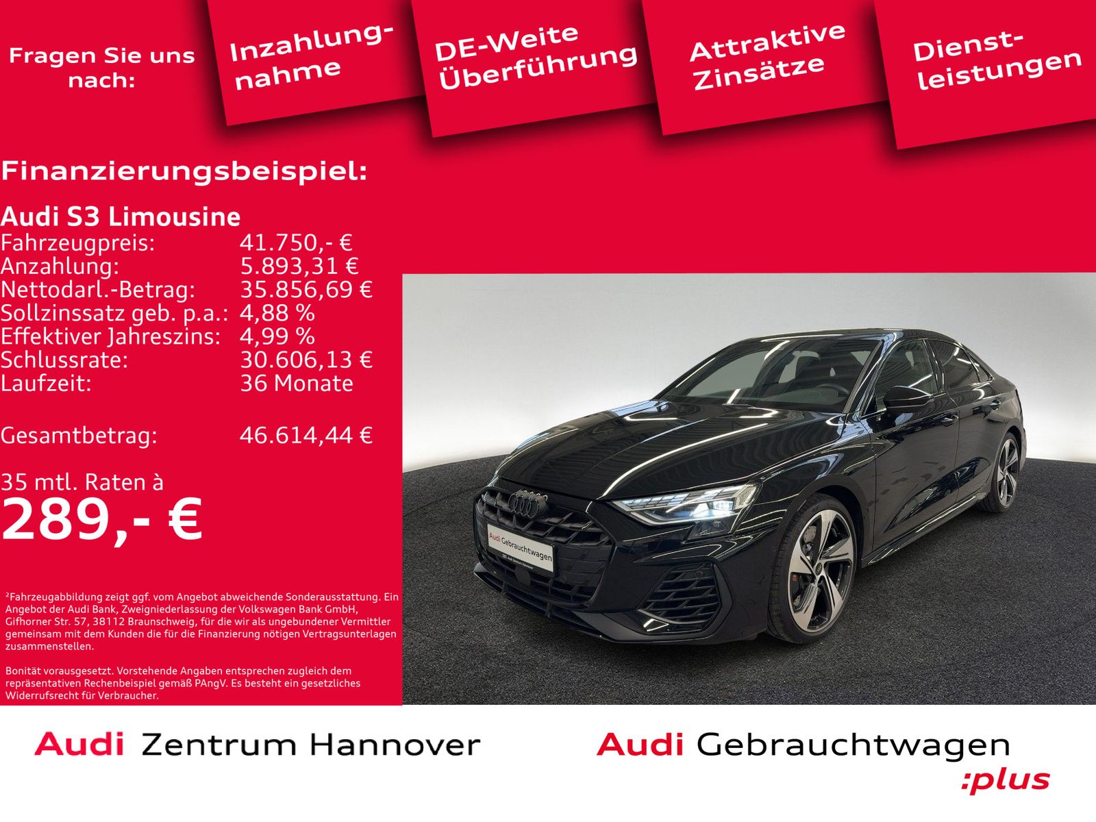 Audi S3 Limousine 2.0 TFSI Kamera ACC LED virtual Nav