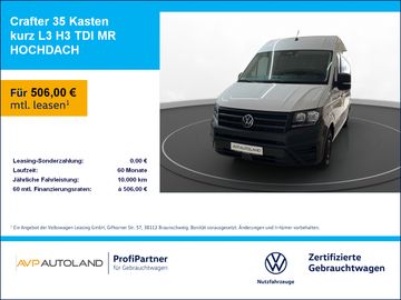 Volkswagen Leasingangebot: Volkswagen Crafter 35 Kasten kurz L3 H3 TDI MR HOCHDACH