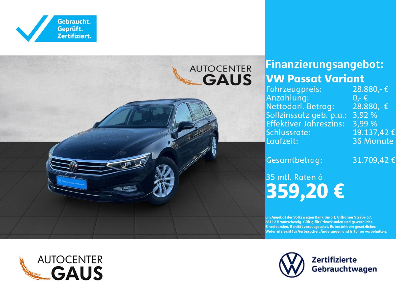 Passat Variant Business 2.0 TDI DSG Navi*ACC*IQ.
