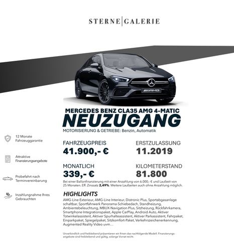 Mercedes-Benz CLA 35 AMG/4MAT/PANO/DISTRO+/STANDH/MBUX