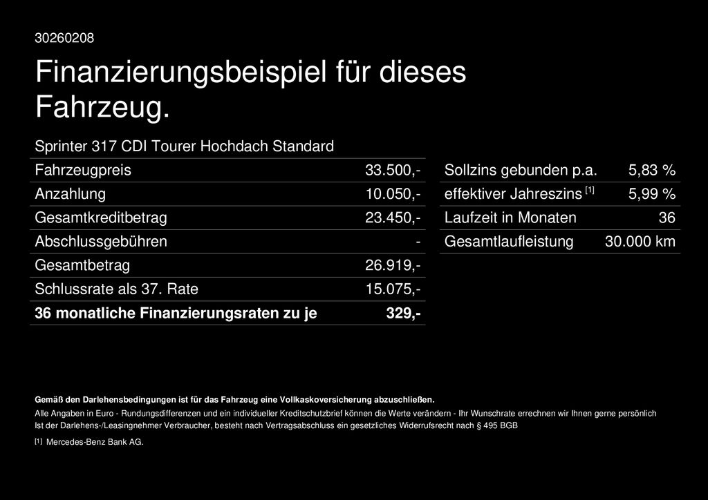 Fahrzeugabbildung Mercedes-Benz 317 Tourer L2H2 Standard 8Sitzer Rollstuhl Lift