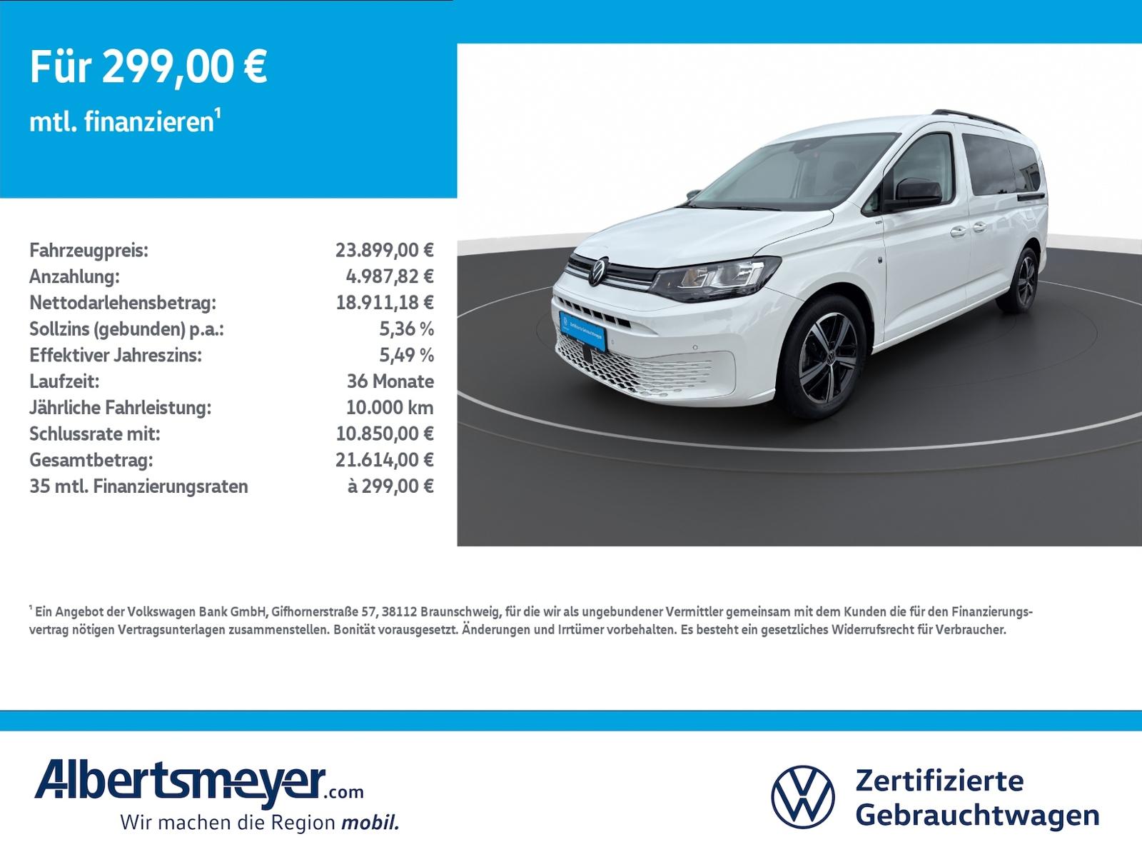Volkswagen Caddy Maxi 2.0 TDI Life +KLIMA+KAMERA+LM+ZV