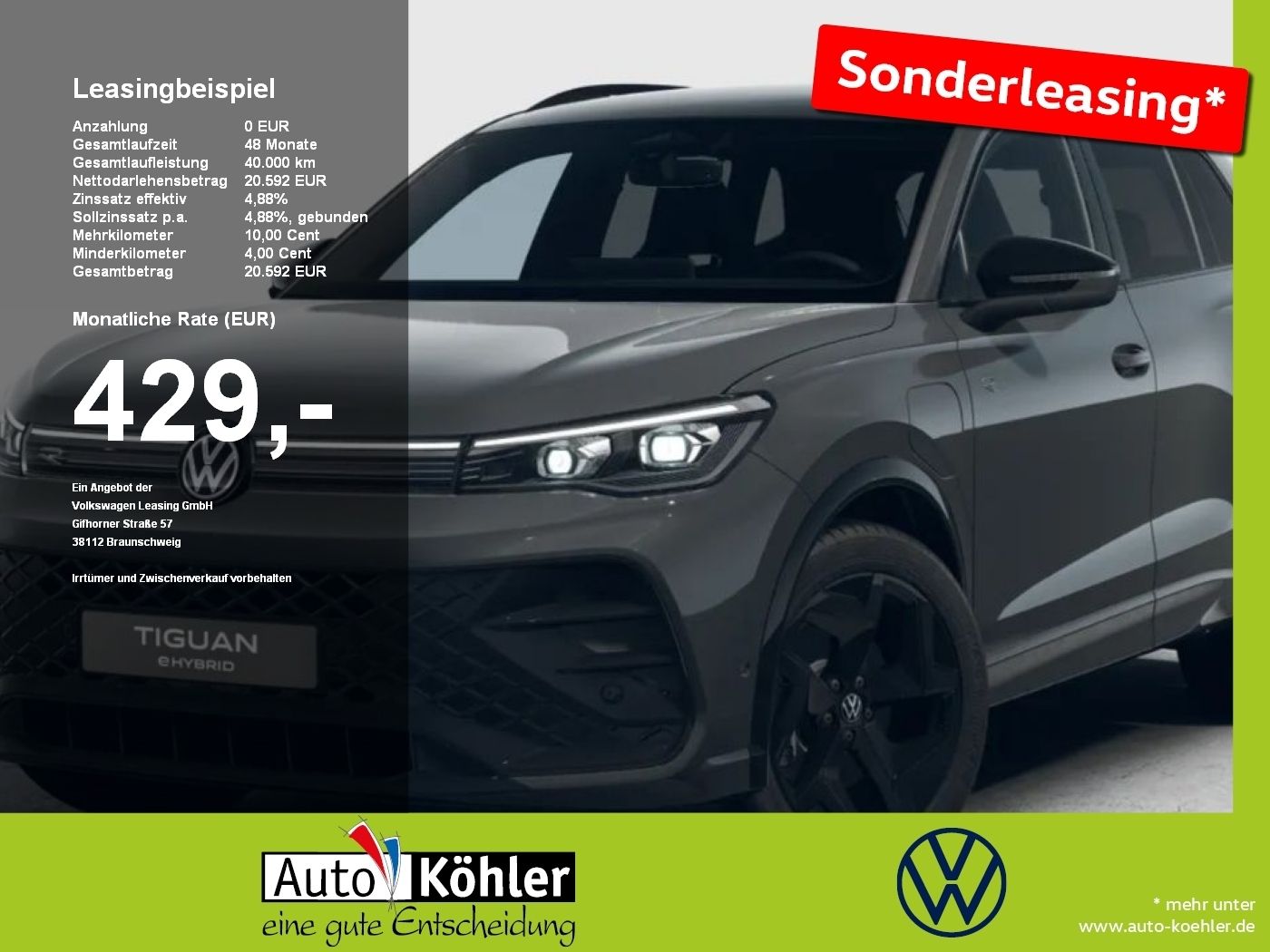 Volkswagen Tiguan R-Line 1.5 l eHybrid DSG AHK, 5 J Garanti