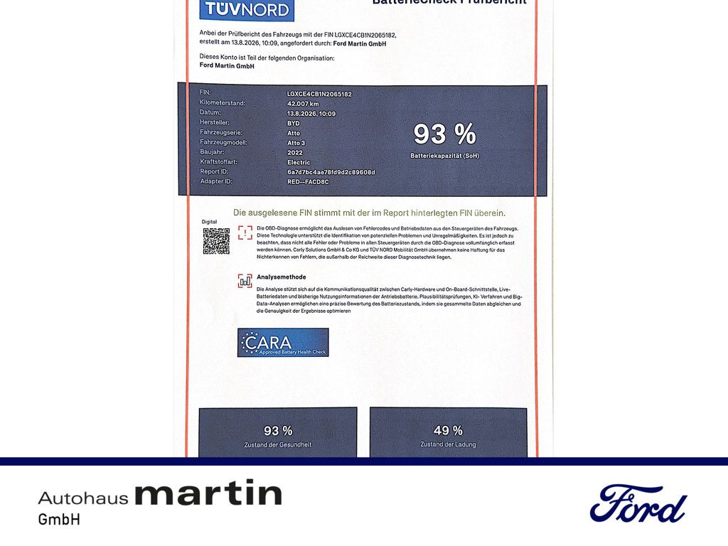Fahrzeugabbildung BYD ATTO 3 PDC SHZ NAVI ACC SITZBELÜFTUNG LED