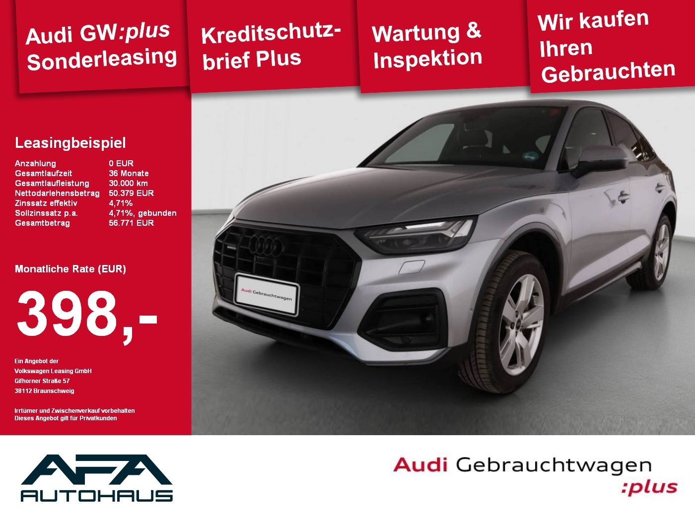 Audi Q5 Sportback 45 TFSI Advan. qu. AHK*Matrix*360°