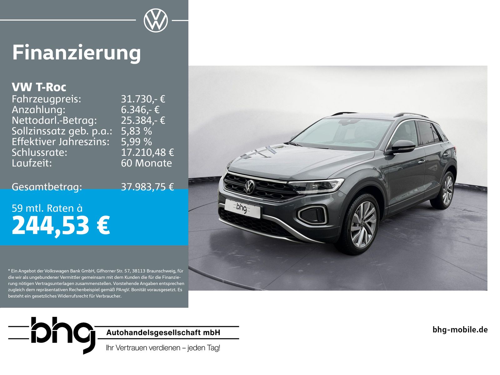 Volkswagen T-Roc 1.5 TSI Goal DSG ACC LED AHK KAMERA SIDE-A