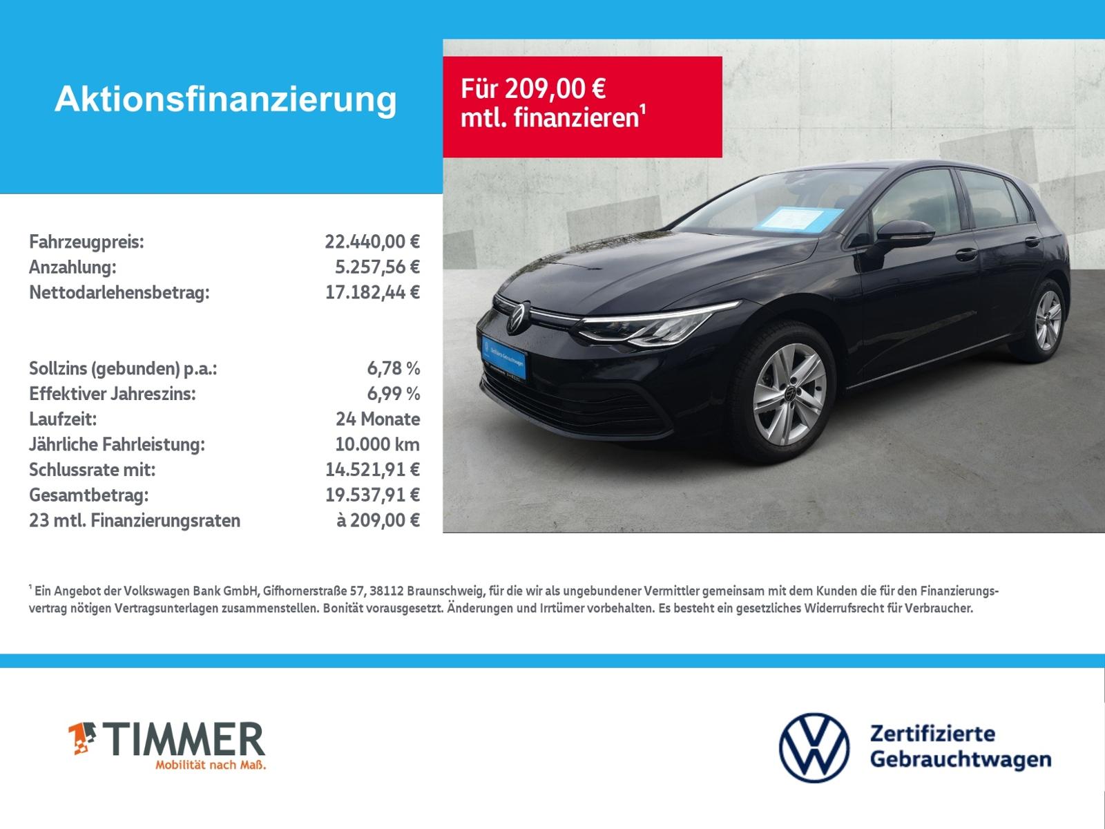 Volkswagen Golf VIII 2.0 TDI DSG LIFE *AHK *LED *ACC *VIRTU