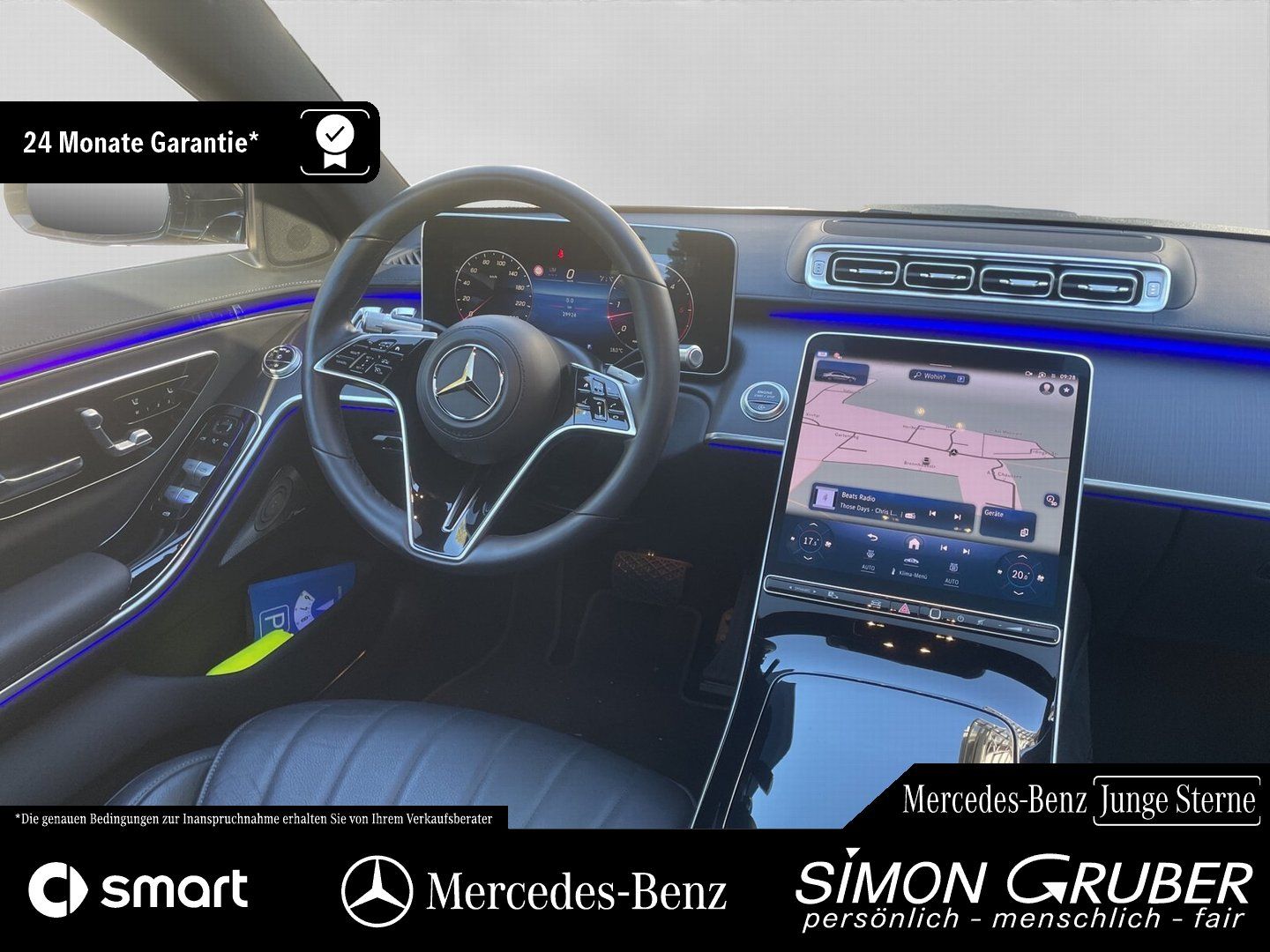 Fahrzeugabbildung Mercedes-Benz S 350 d 4M 20"AMG Burm Pano Aktiv Ambi Guard 360