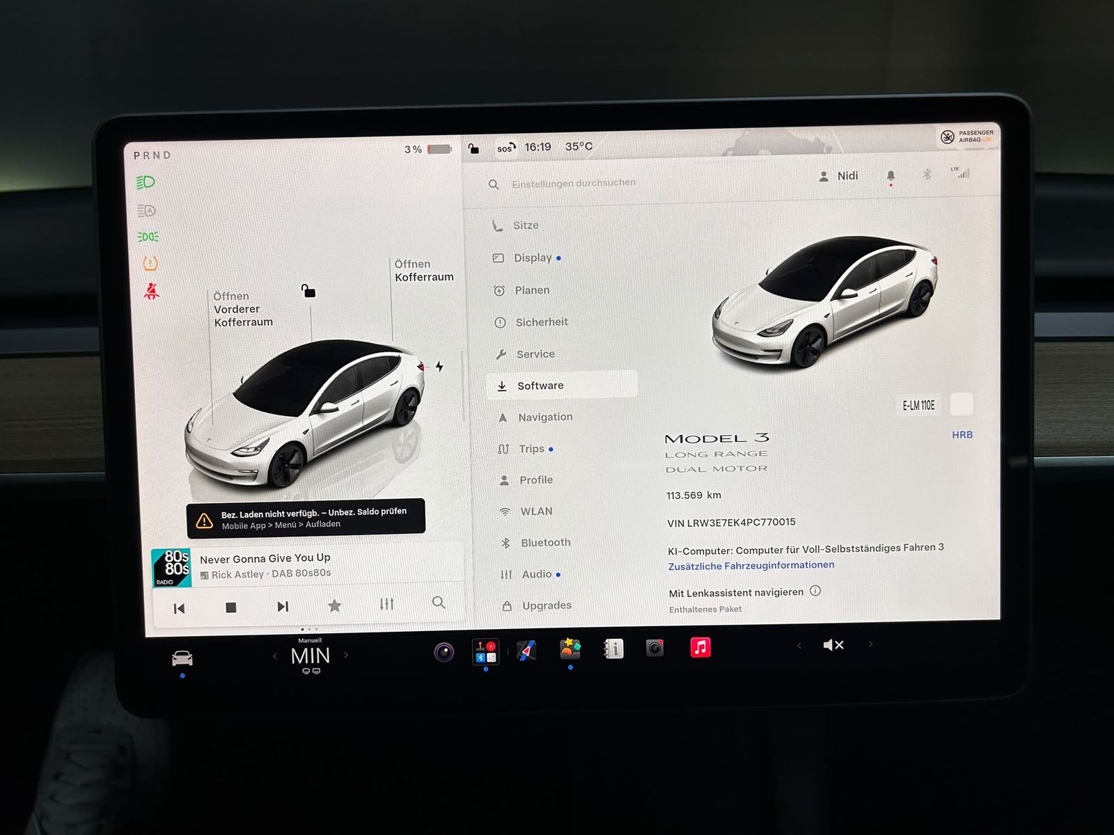 Fahrzeugabbildung Tesla Model 3 Long Range Dual AWD PANO+LED+NAVI+KAM+WP