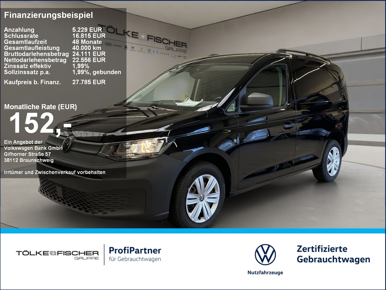 Volkswagen Caddy Cargo 1.5 l TSI EU6 6-Gang AHK Virtual PDC