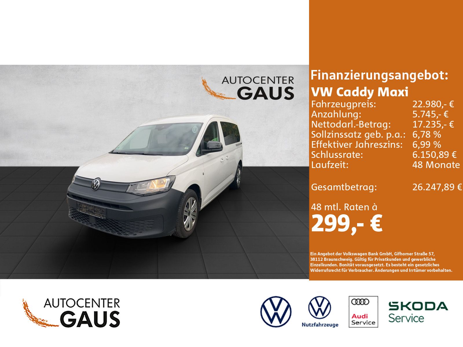 Caddy Maxi 7-Sitzer 1,5 l 84 kW TSI EU6 Frontant