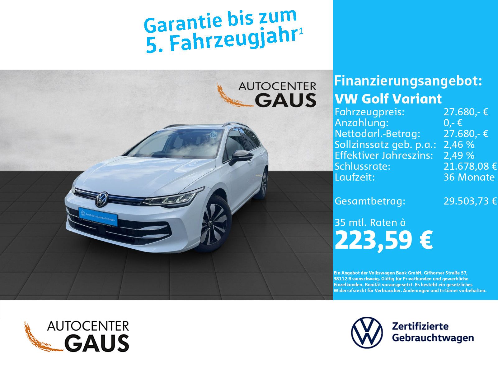 Golf VIII Variant Goal 1.5 eTSI DSG LED*CarPlay