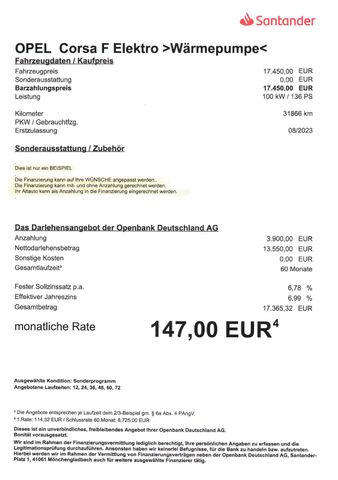 Fahrzeugabbildung Opel Corsa F e Elegance >Wärmepumpe/NAV/LED/KAM