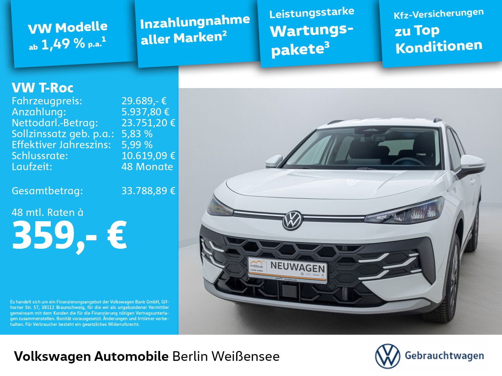 Volkswagen T-Roc 1.5 eTSI Life DSG AAC LED ACC RFK APP SIDE foto 2