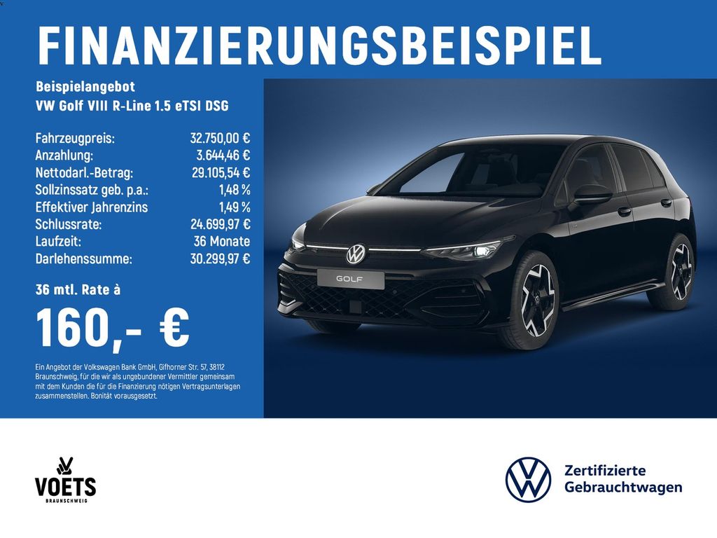 Golf VIII R-Line 1.5 eTSI DSG MATRIX-LED+NAVI+SH