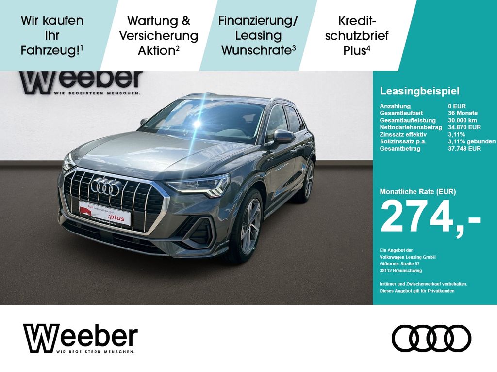 Audi Q3 S line *AHK*NAVI*LED*5J GAR*KESSY*SHZ*19ZOLL*