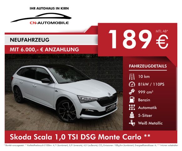 Skoda Scala 1,0 TSI DSG Monte C. #RATE ab 189,-€/mtl.