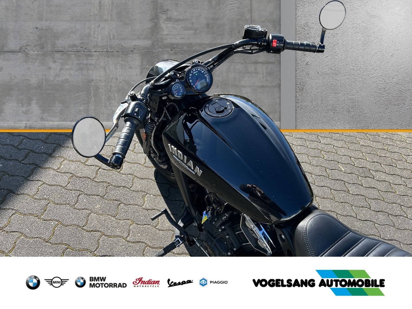 Fahrzeugabbildung Indian Scout Bobber, Blinkerumbau, Beach-Bar-Lenker, Mi