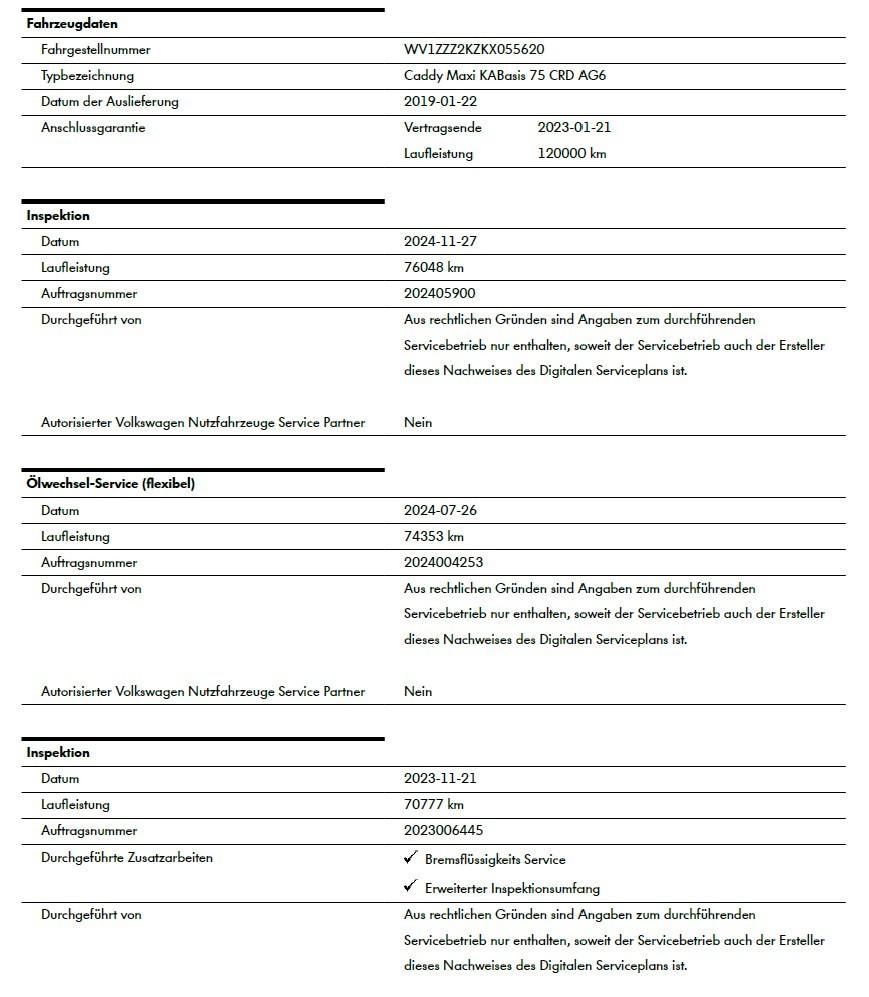Volkswagen Caddy Kasten Lang 19% MWSt *DSG *Klima *Tempomat