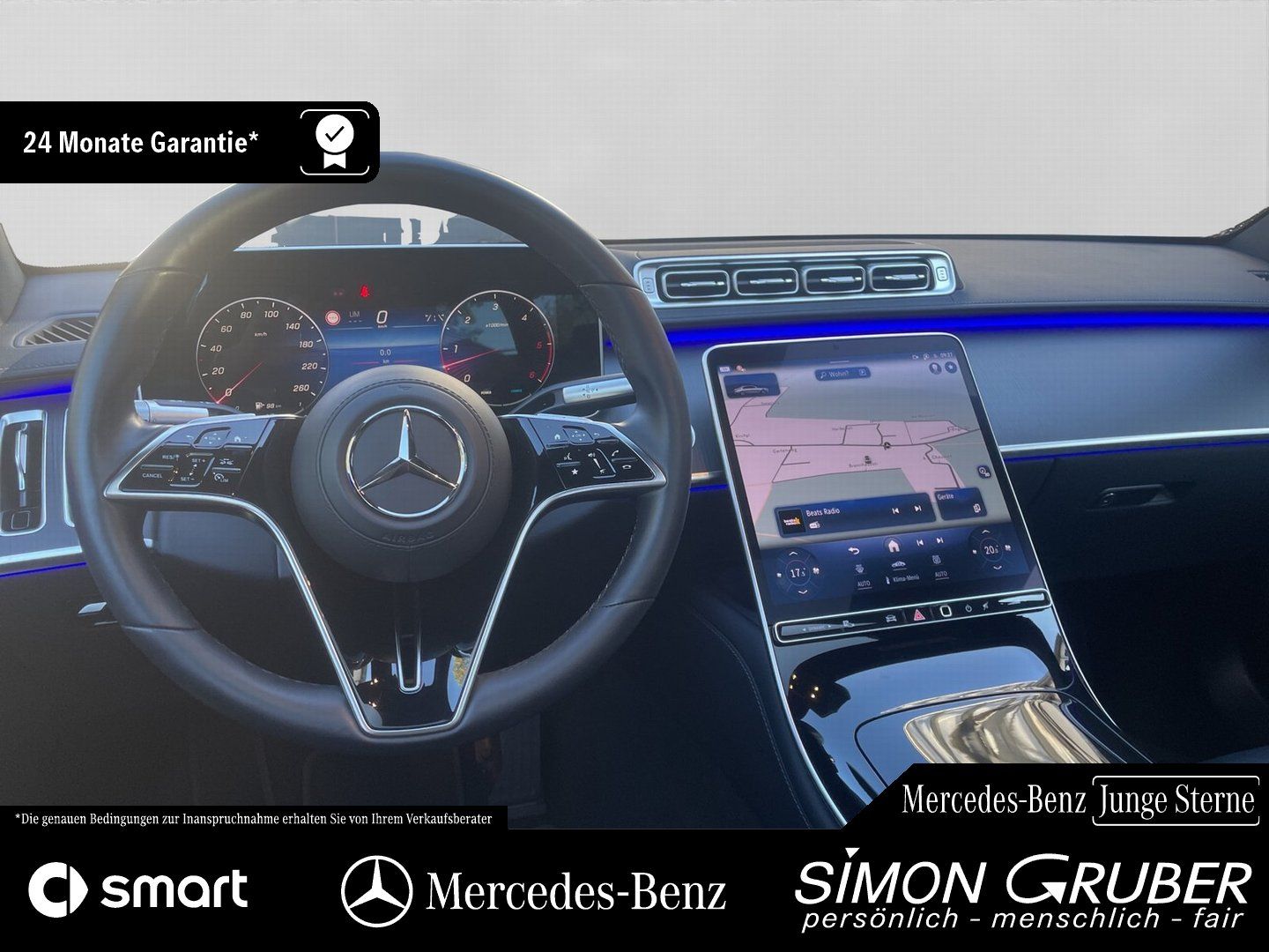 Fahrzeugabbildung Mercedes-Benz S 350 d 4M 20"AMG Burm Pano Aktiv Ambi Guard 360
