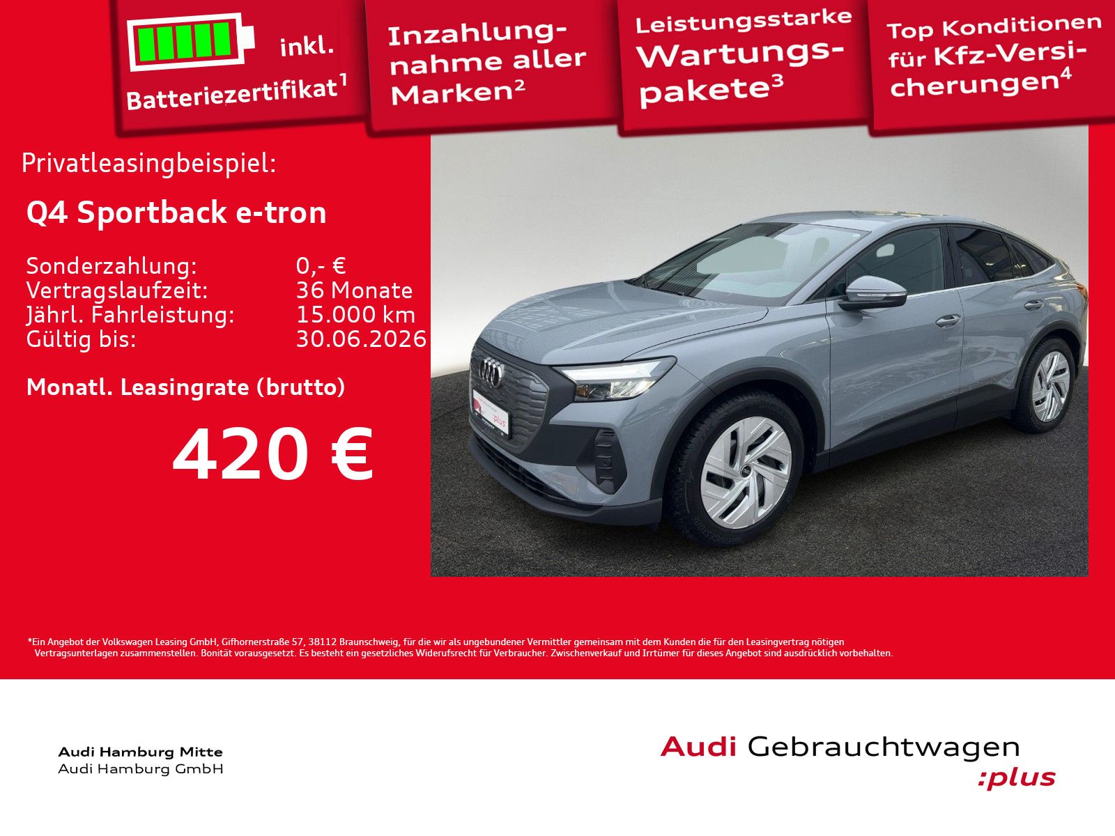 Audi Q4 Sportback 45 e-tron 210 kW Waermepumpe Kamera