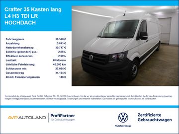 Volkswagen Leasingangebot: Volkswagen Crafter 35 Kasten lang L4 H3 TDI LR HOCHDACH