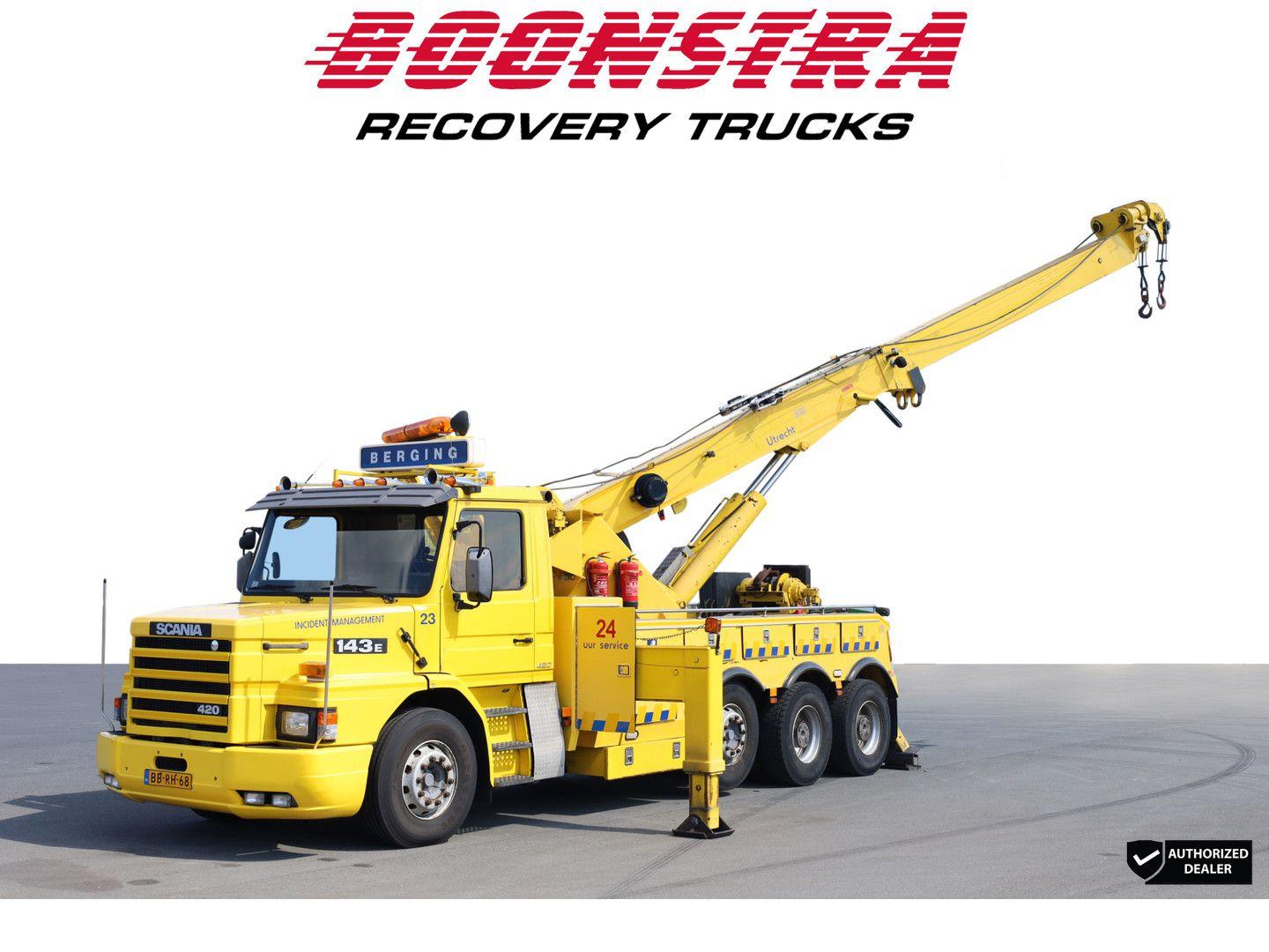 Scania T143 E V8 8X4 Wrecker Rotator Falkom Century 151