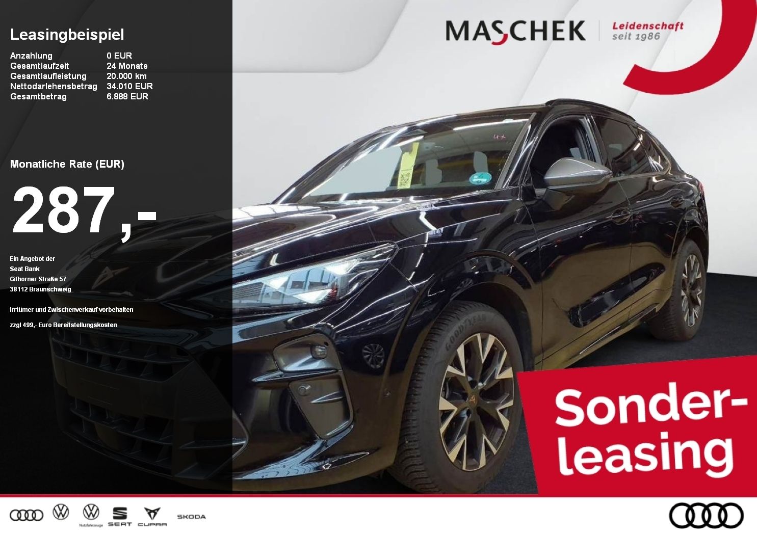 Cupra Terramar Sonderleasing 360°View HUD Navi RearVie