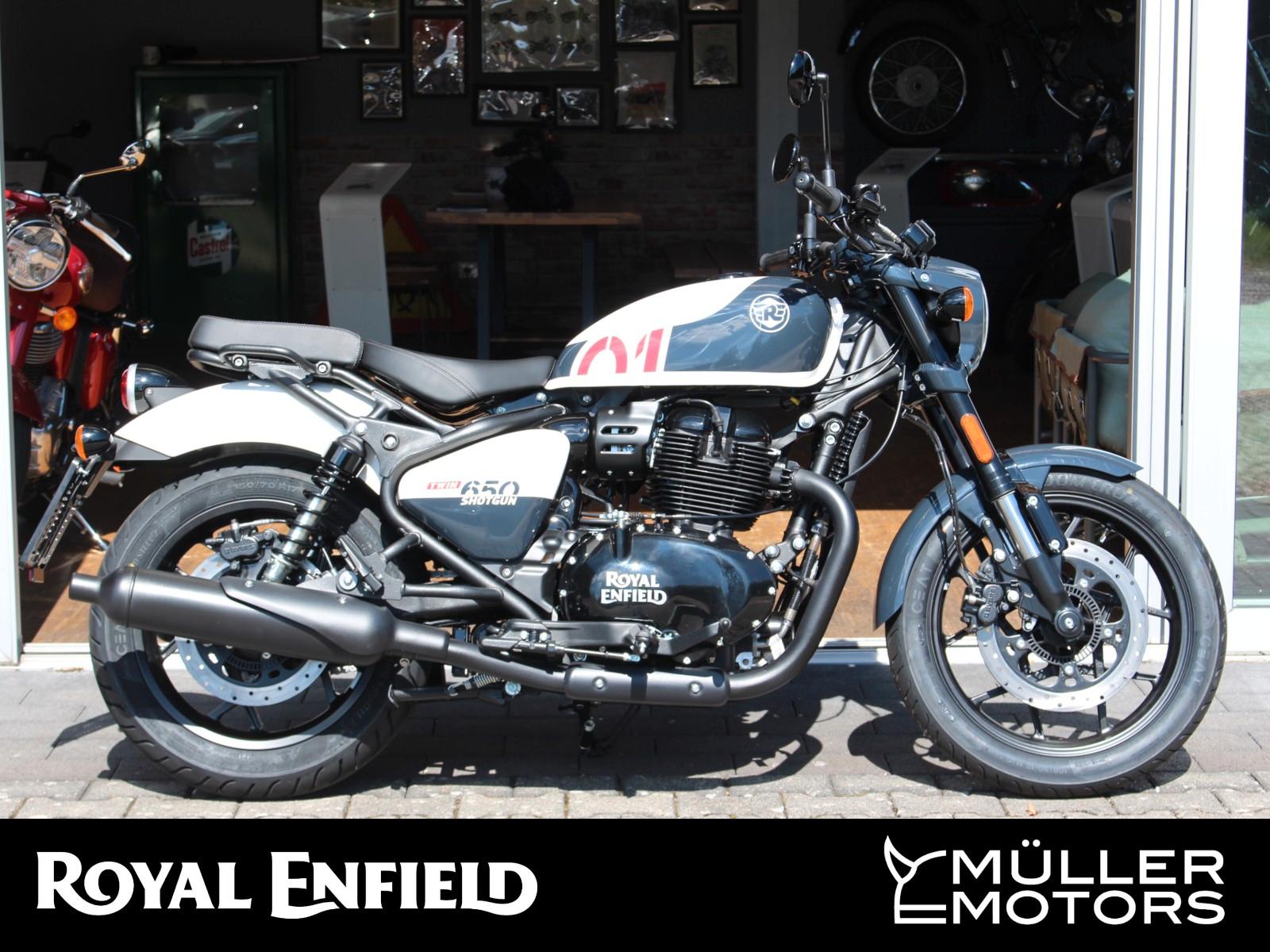 Royal Enfield Shotgun 650 Stancil White +LED Scheinwerfer+TBT+