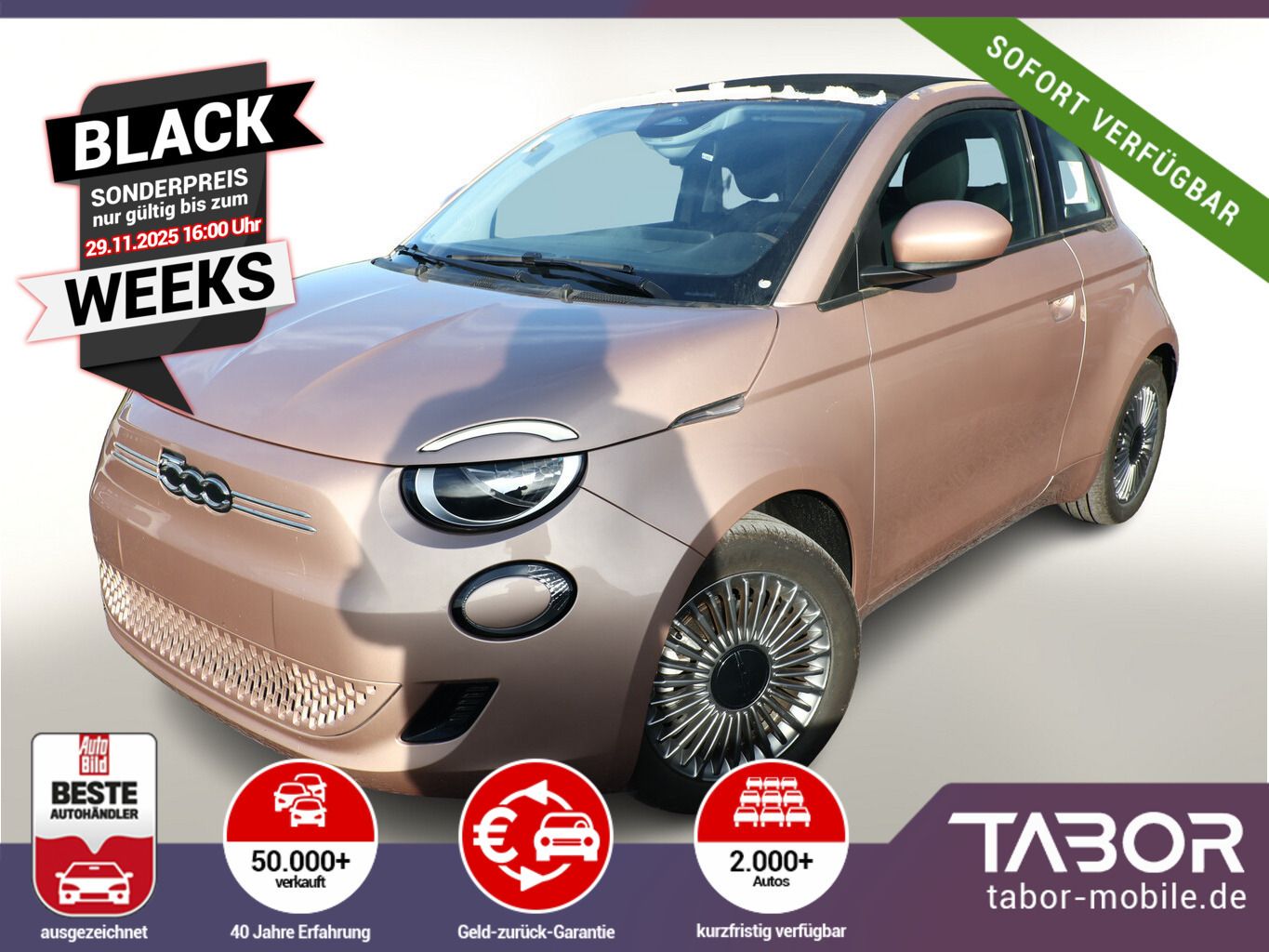 Fiat 500e Cabrio 42 kWh 118 Temp AppC SchukoM2 LM16Z