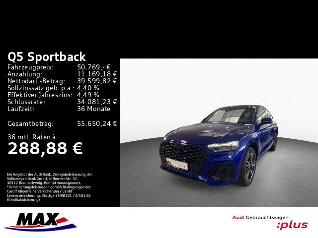 Q5 Sportback 50 TDI S LINE HUD+360°+MATRIX+KAM+A