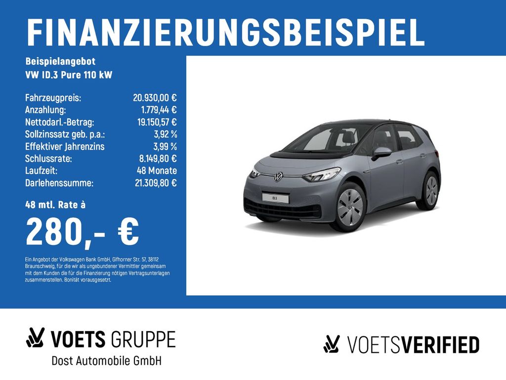 ID.3  Pure 110 kW NAVI+PDC+KLIMA+App-Connect