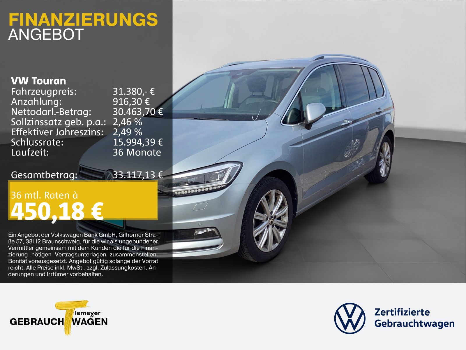 Volkswagen Touran 2.0 TDI DSG HIGHLINE 7-SITZE NAVI AHK KAM