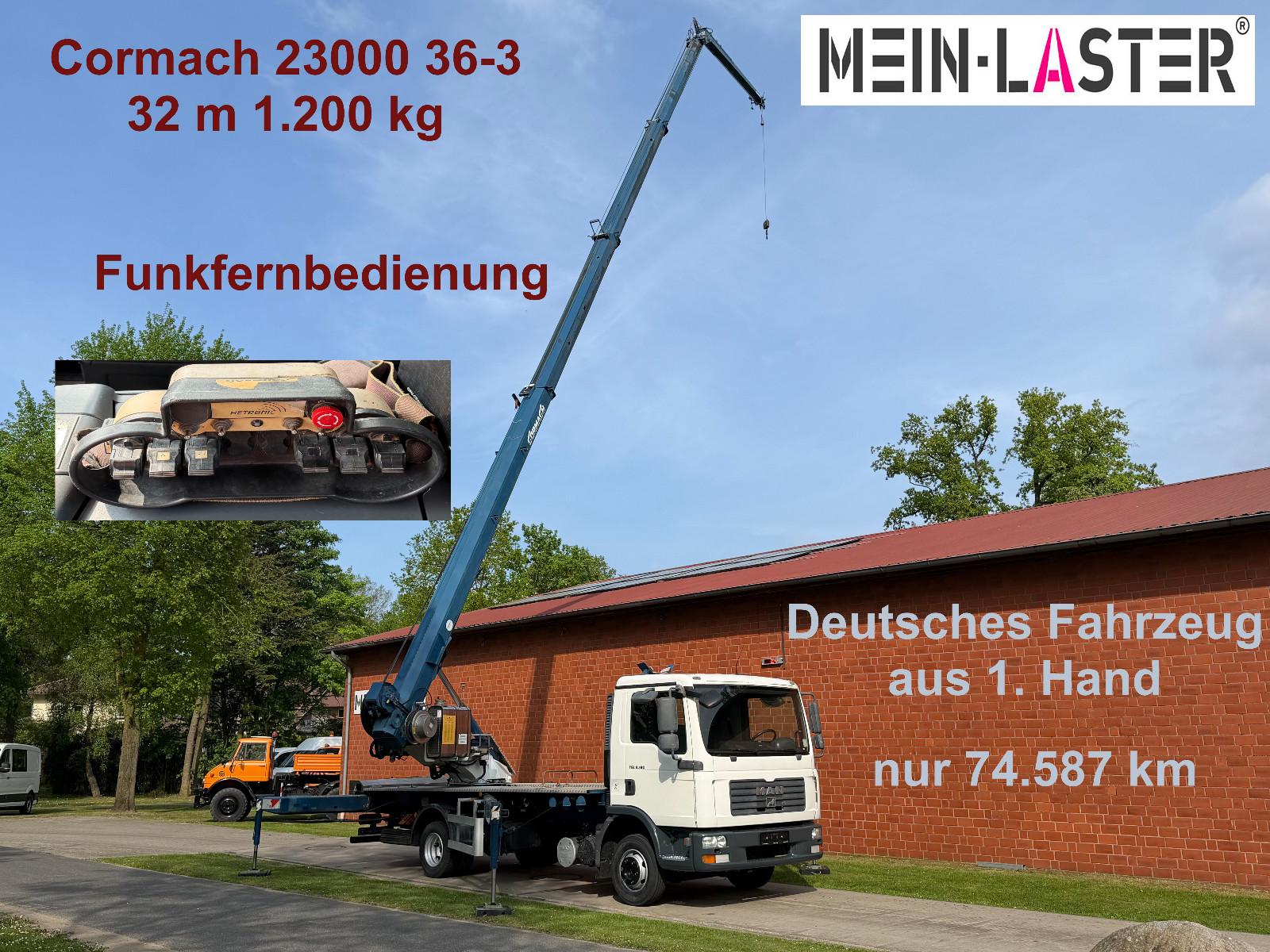 MAN 8.180  Cormach 23000 36-3  32 Meter Montagekran