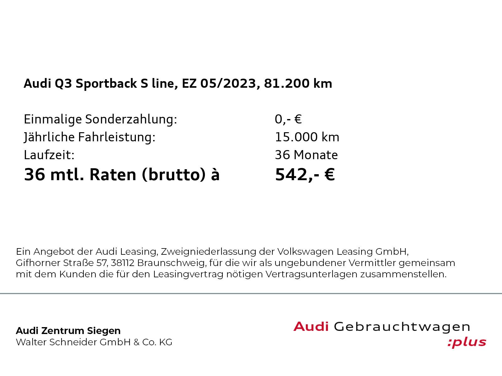 Audi Q3 Sportback 35 TDI S line Matrix AHK Sonos ACC 