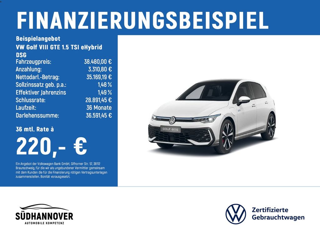 Golf VIII GTE 1.5 TSI eHybrid DSG AreaView+PANO