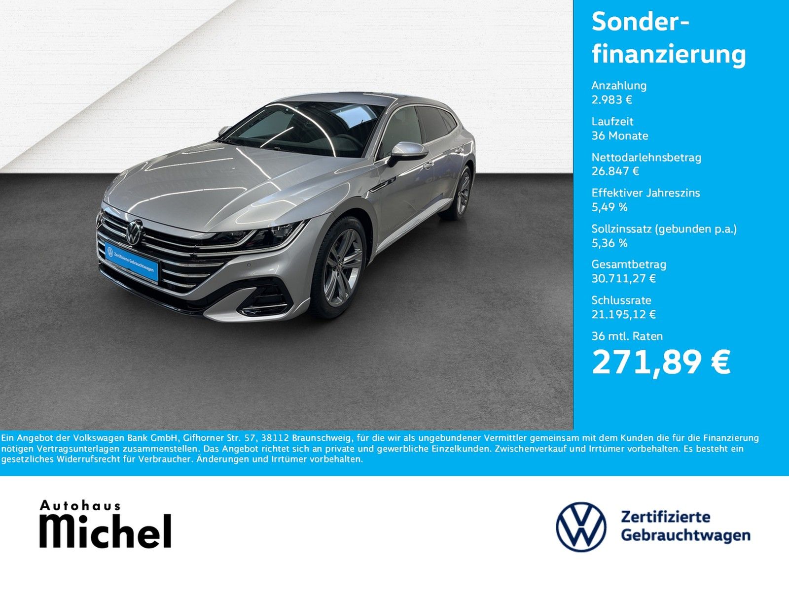 VW Arteon Shooting Brake TDI DSG R-Line IQ-Light Na