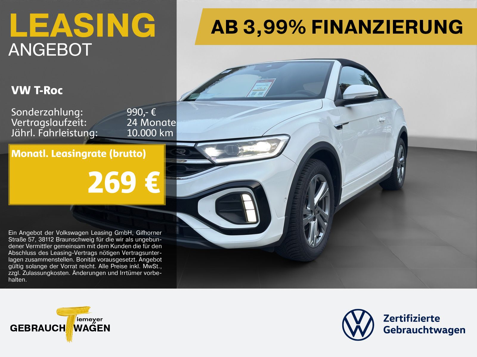 Volkswagen T-Roc Cabrio 1.5 TSI DSG R-LINE AHK NAVI LED SIT