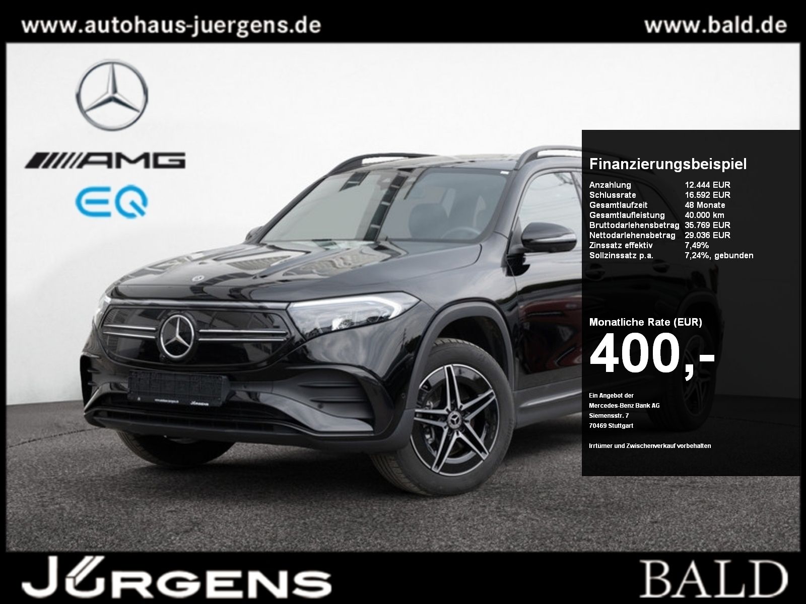 Mercedes-Benz EQB 250 AMG-Sport Pano Burm Distr Night 7Sitzer