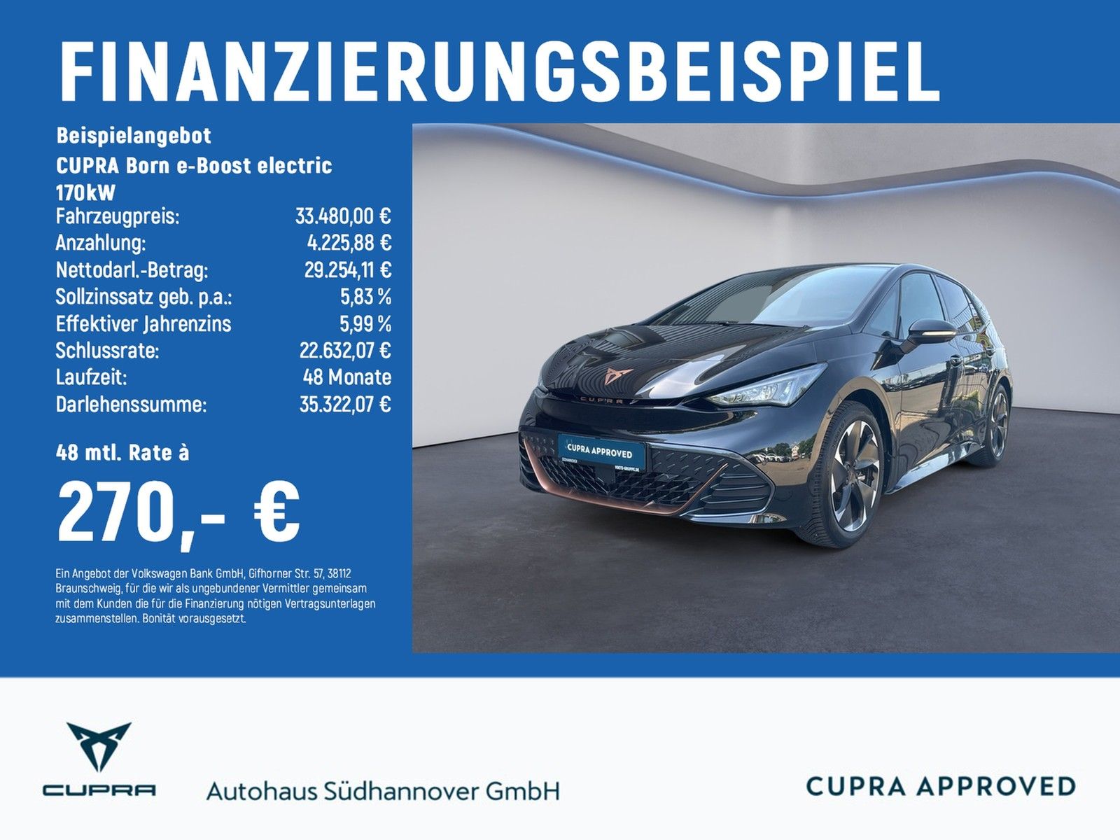 Cupra Born e-Boost electric 170kW LED+Hud+NAVI