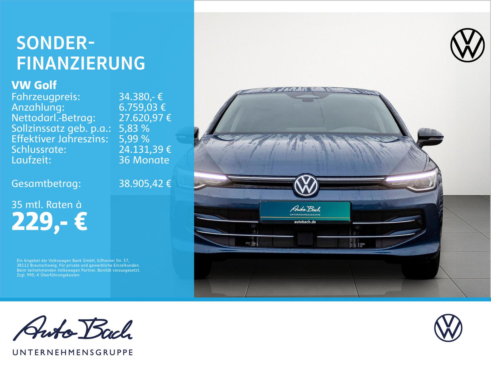 Volkswagen Golf VIII Life 1.5 eTSI DSG Navi LED ACC CarPlay, миниатюра 2