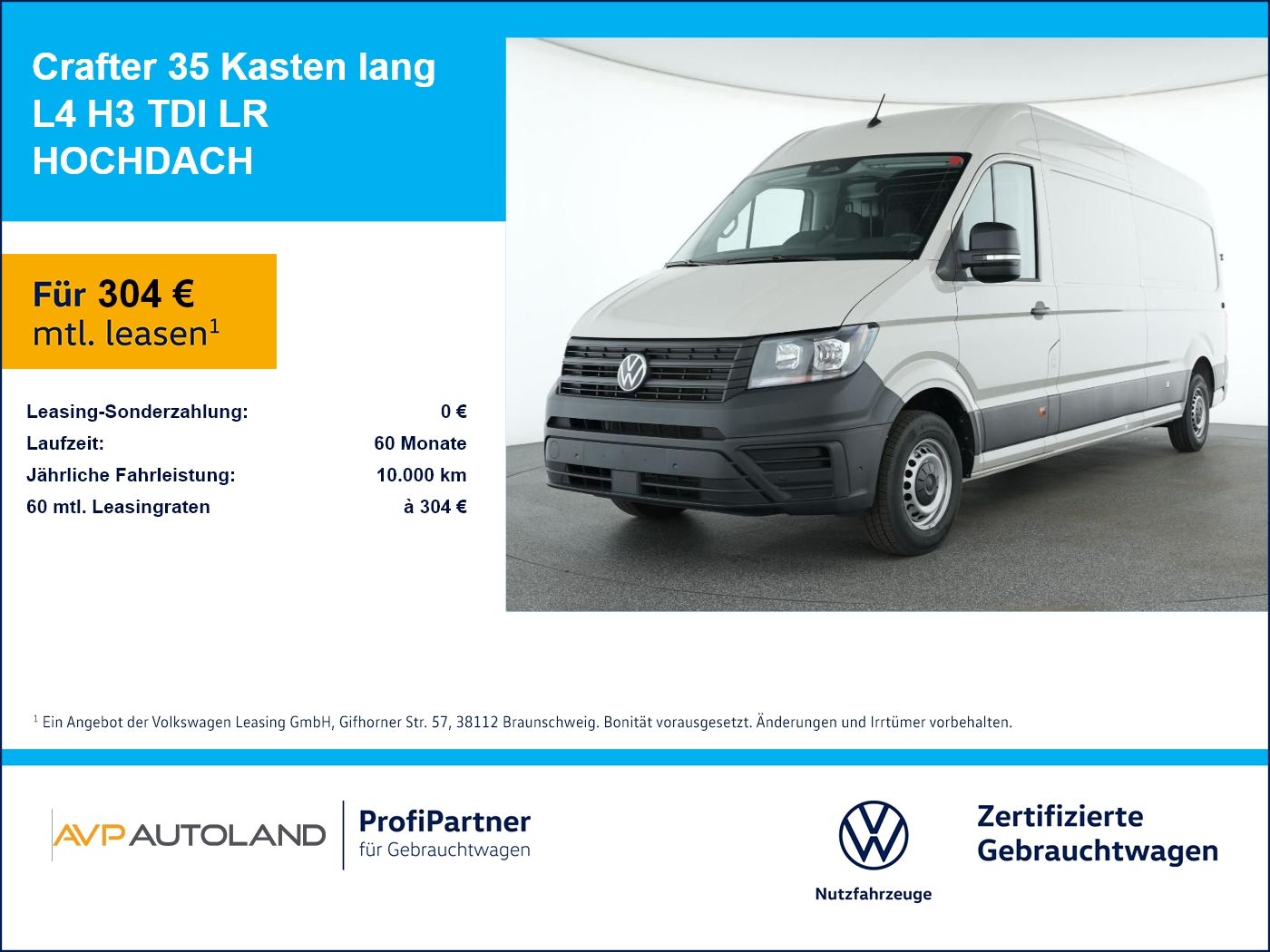 Volkswagen Crafter 35 Kasten lang L4 H3 TDI LR HOCHDACH