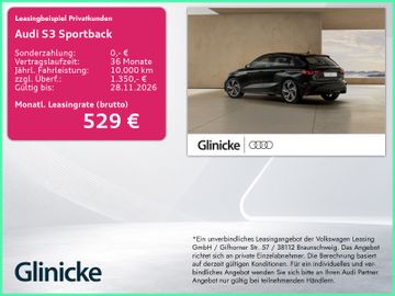 Audi Leasingangebot: Audi S3 Sportback *AKTION*Pano*MMIPlus*Matrix*Sonos