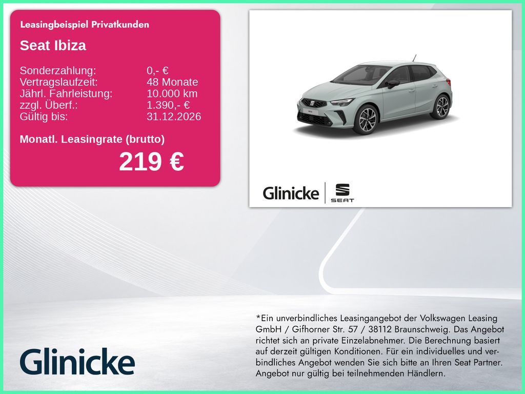 Ibiza FR 1.0 TSI 85 kW DSG Sitzheizung Navi