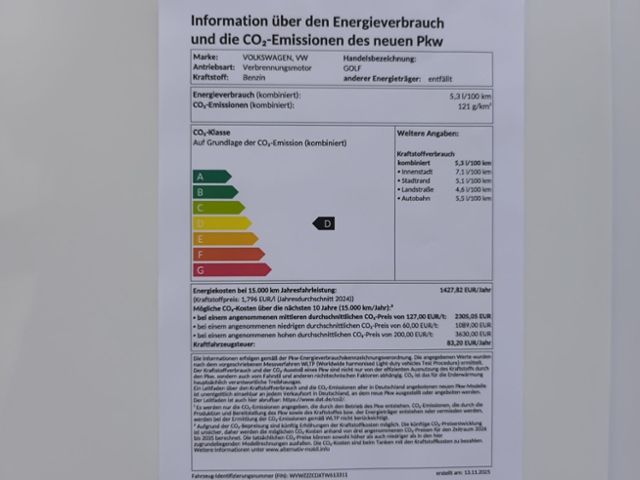Fahrzeugabbildung Volkswagen Golf Variant Goal 1.5 eTSI OPF 110 kW (150 PS) 7
