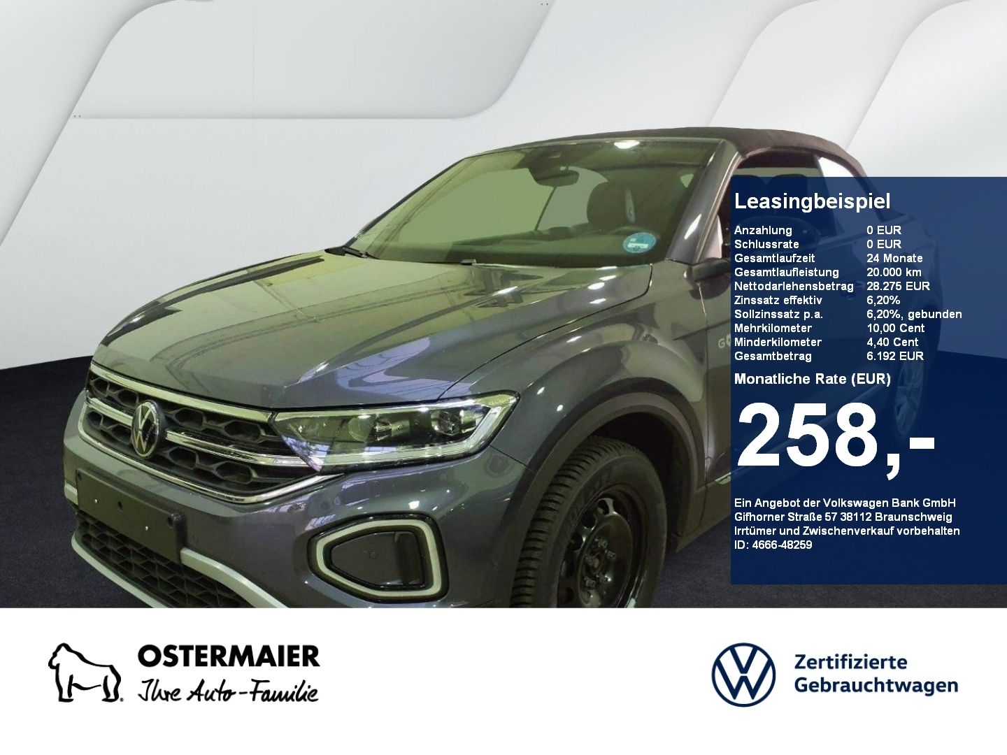 Volkswagen T-Roc Cabriolet GOAL 1.5TSI 150PS DSG NP.47T NAV
