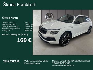 Skoda Leasing Angebot: Skoda Kamiq Monte Carlo 1,0 TSI 70 kW 5-Gang-Schaltget