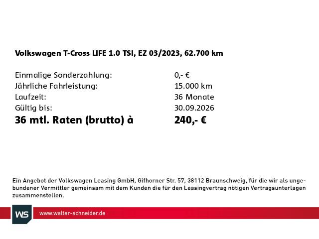 Volkswagen T-Cross 1.0 TSI Life Navi SHZ PDC, миниатюра 3